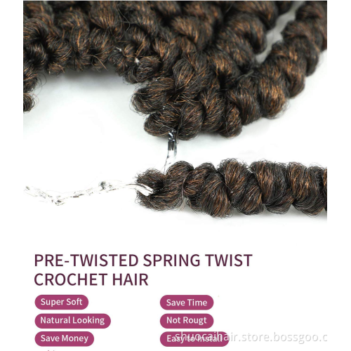 Pre Spring Senegalese Twist Crochet Hair 12 Inch 60g Crochet Twist Hair with Curly Ends Spring Twist Crochet Braids 27